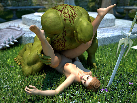 elf banged by orc 3d